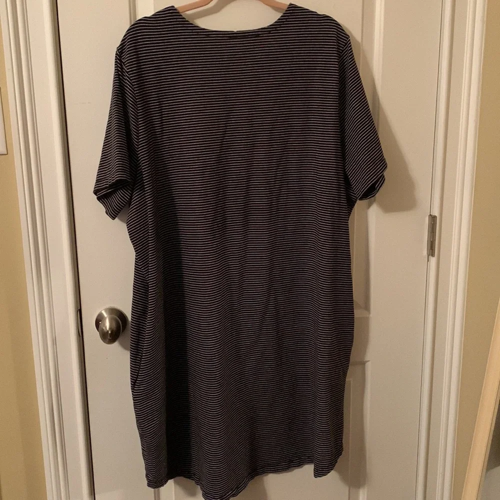 EUC Terra & Sky black&white striped midi stretchy dress w/pockets 3x(24W-26W) - Picture 8 of 11